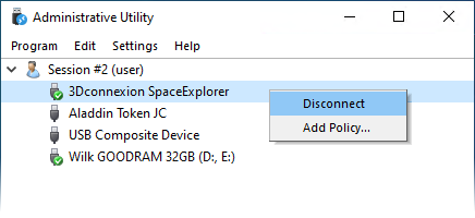 disconnect a selected device