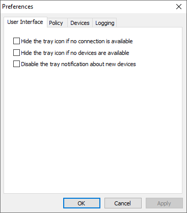 User Interface Settings
