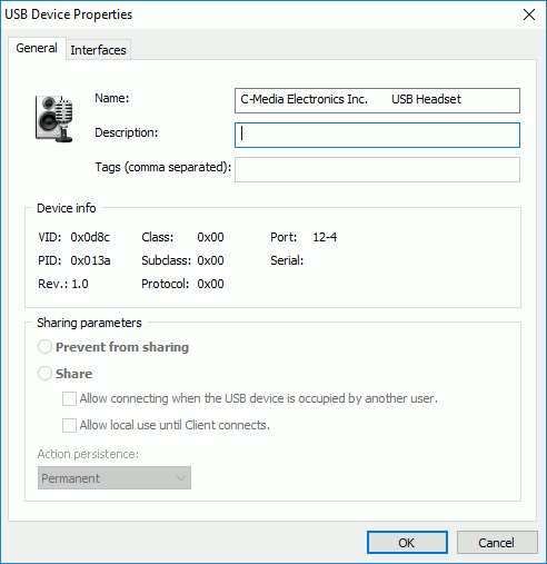 USB Device Properties